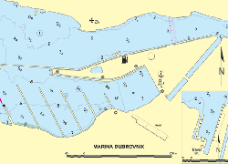 Яхтинг акватория Дубровник Хорватия Схема причала