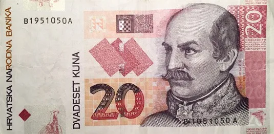 Валюта Хорватии 20 kn кун банкнота