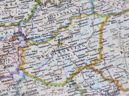 Венгрия на карте Европы